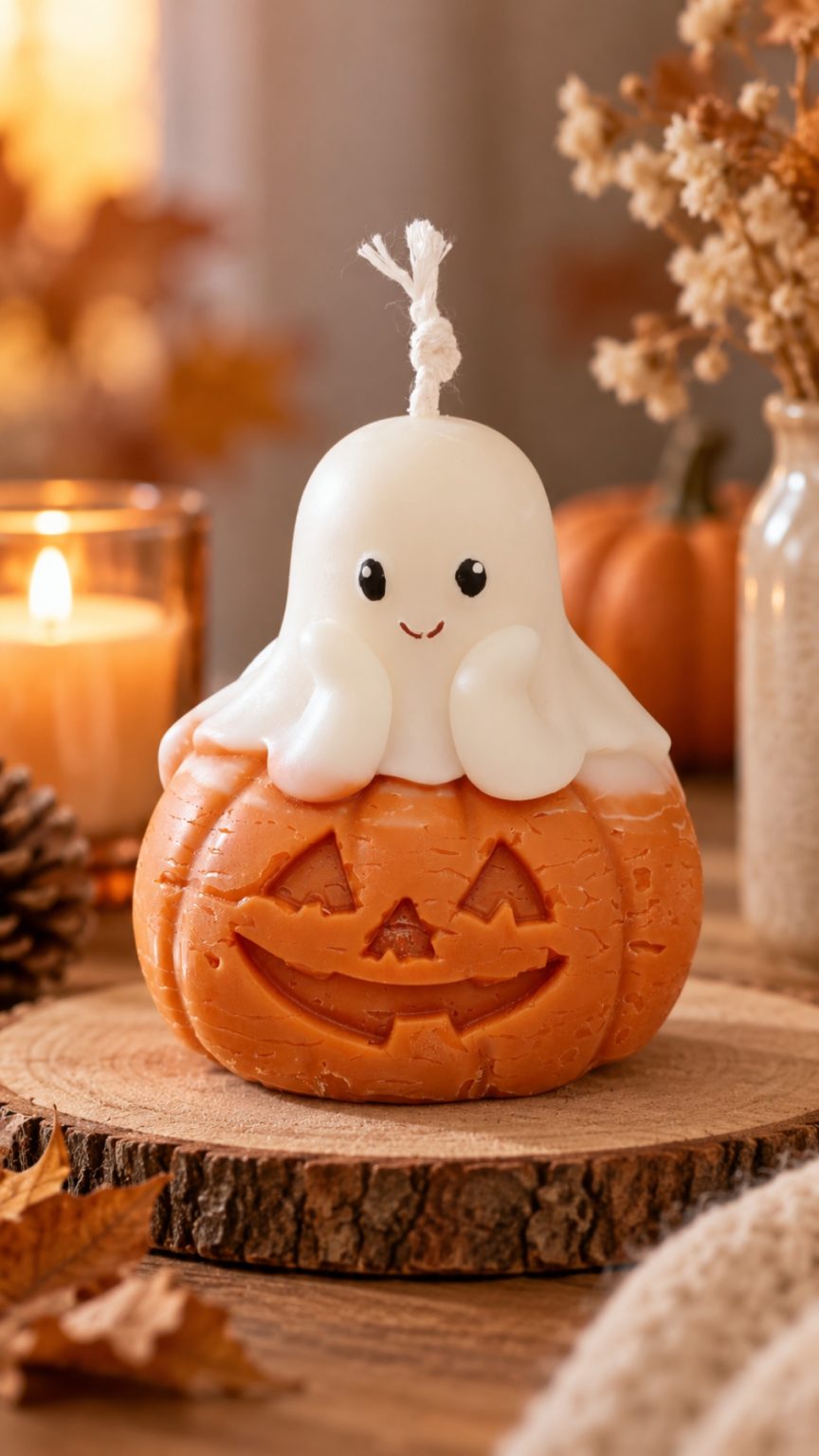 Halloween Κολοκύθα με φαντασματάκι